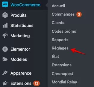 Réglages de WooCommerce pour Mondial Relay